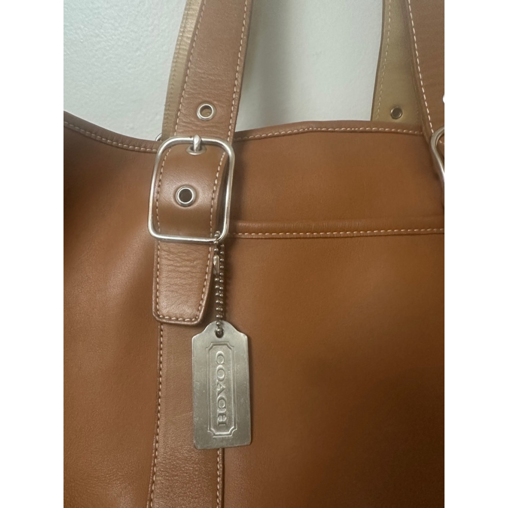 Coach Leather Tote Bag in Saddle Brown - Picture 3 of 8